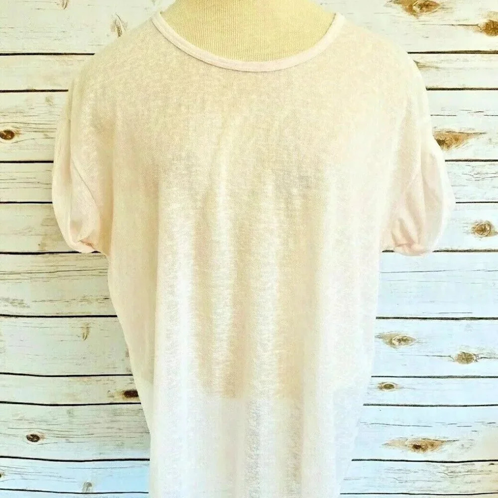 TARGET Short Sleeve Pull Over Crew Neck Sheer Pink Shirt Top Size Extra Large